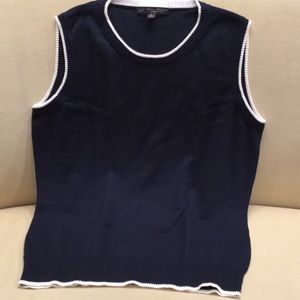Brooks Brothers blue with white trim sweater vest large